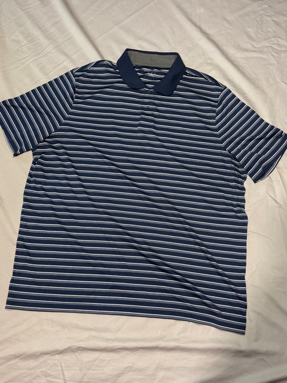 croft & barrow Navy and White Striped Polo